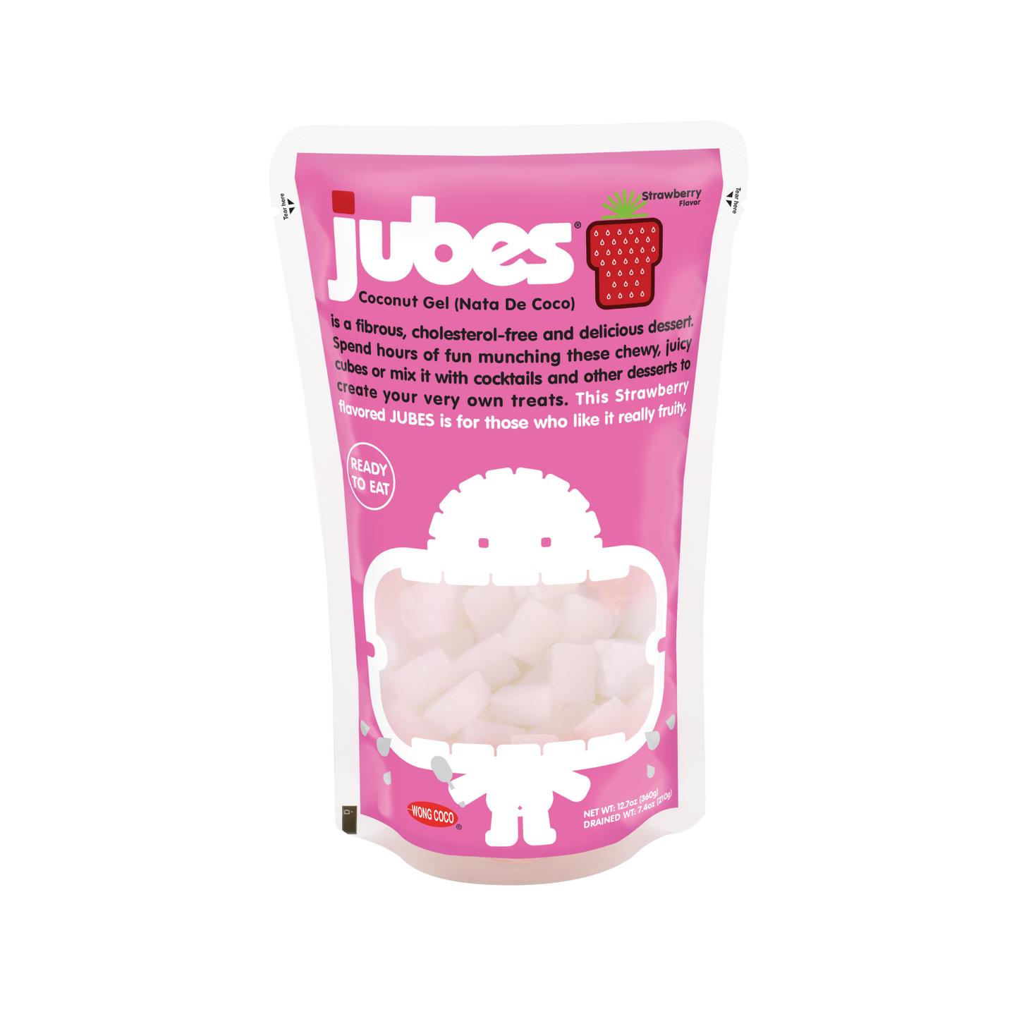 Jubes Nata De Coco - Strawberry Flavor 12.7 OZ (360g)